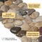 Natural Pebble Steppingstone Pavers for Patio Paths & Outdoor Landscaping 4 x 12 Inch, Set of 4